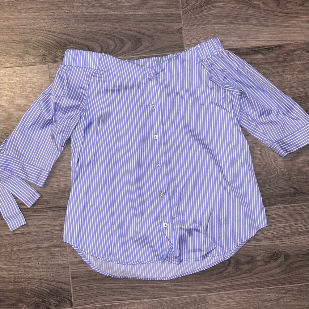 Strapless striped shirt